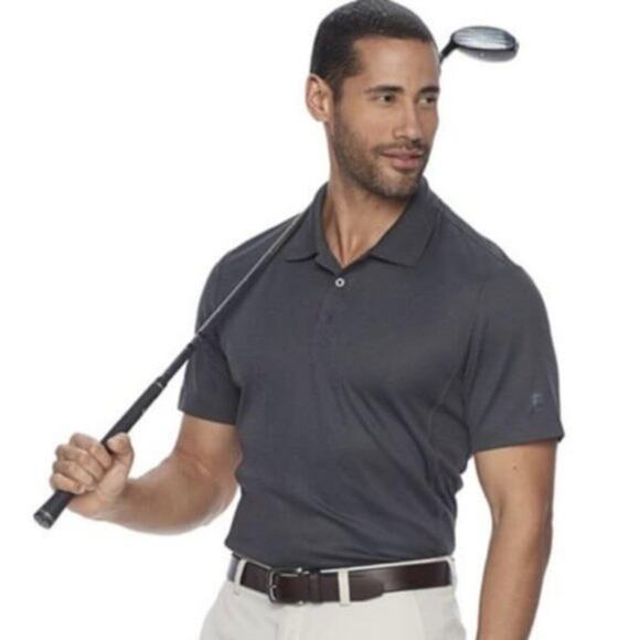 Fila Sport Grey Button Spread Collar Performance Golf Polo XXL - Picture 1 of 7